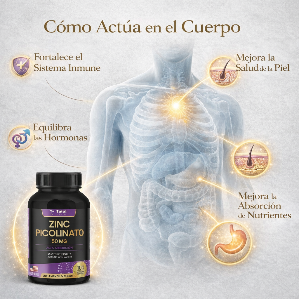 Zinc Picolinato 50 mg – Refuerzo Inmune y Recuperación